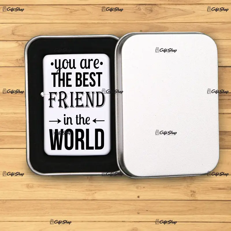 You are the best friend in the world, bricheta metalica gravata laser cu mesaj
